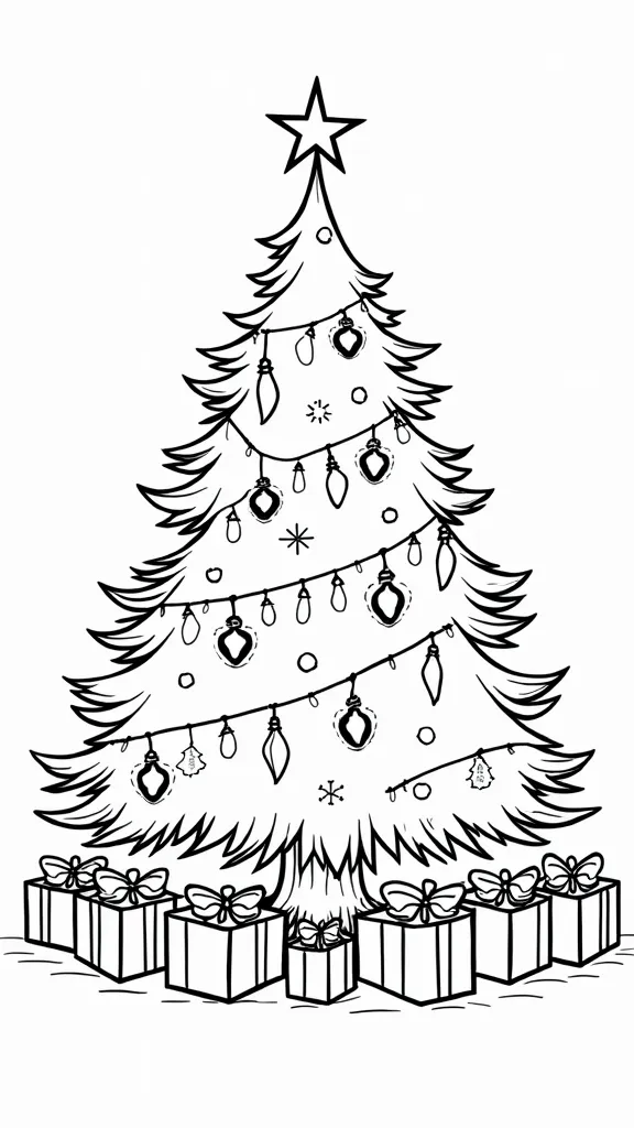 christmas coloring page tree